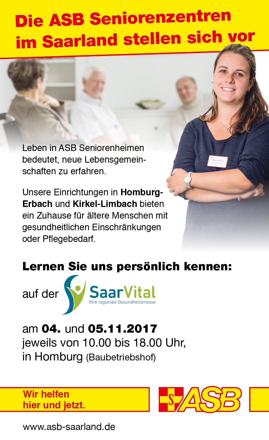 ASB Seniorenzentren im Saarpfalz-Kreis auf der Gesundheitsmesse „SaarVital“